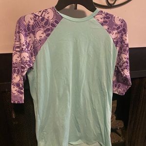 LuLaRoe Mint/Purple Mickey Mouse short sleeve, Size 14